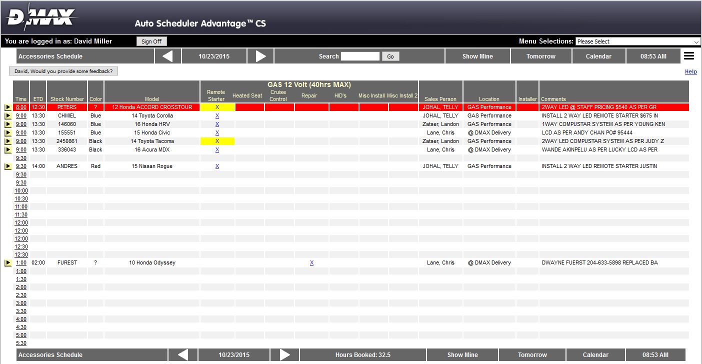 accessories scheduling for your car dealership